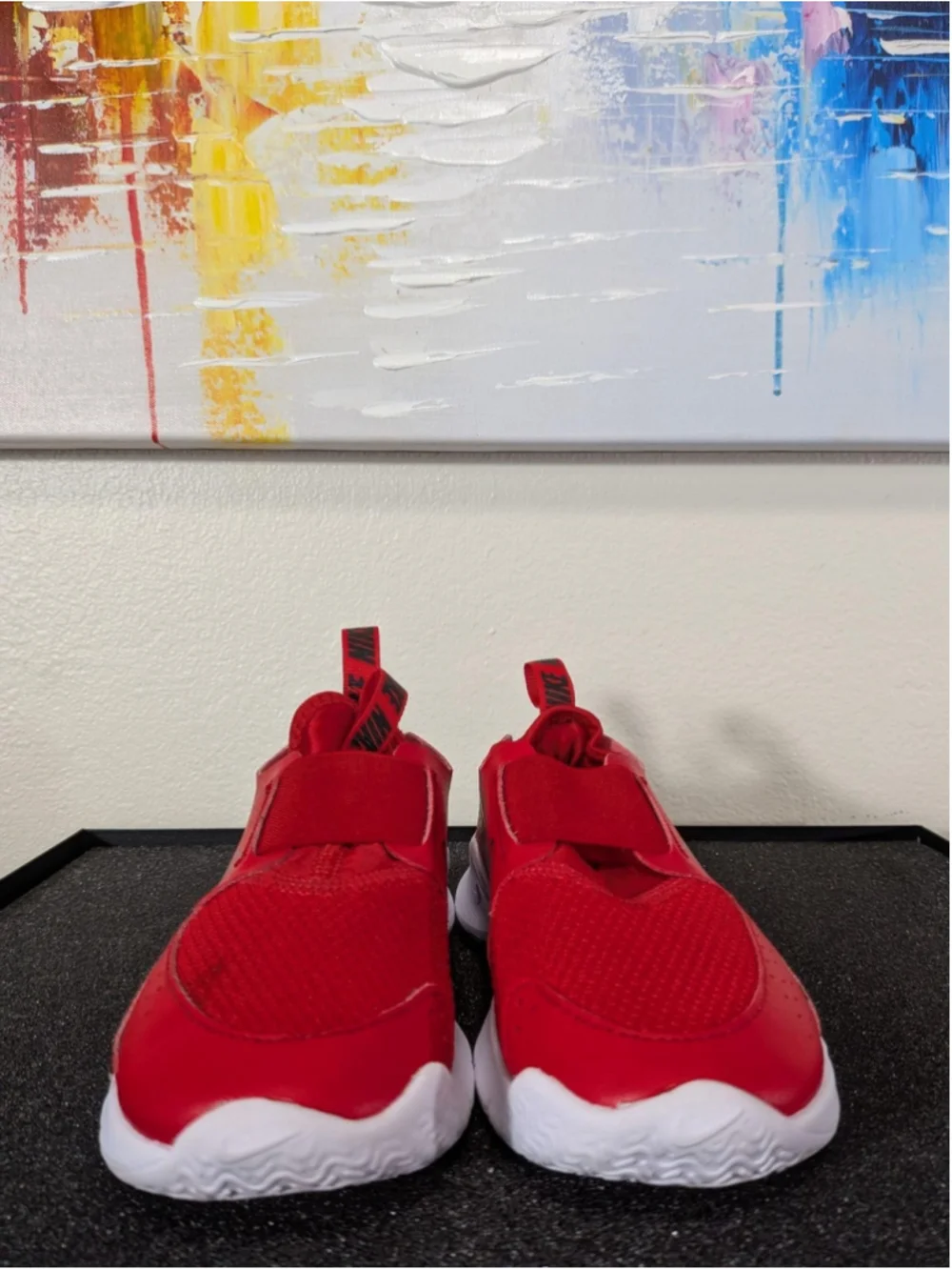 Nike Strap Shoes Kids Size 10C Red White Running Athletic Sneakers FN1449-600